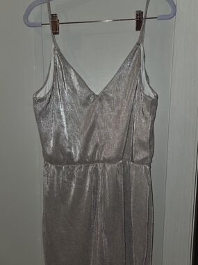 Silver Shimmery Spaghetti Strap Dress